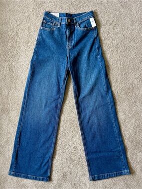GAP Women's High-Rise Wide-Leg Jeans - Dark Blue